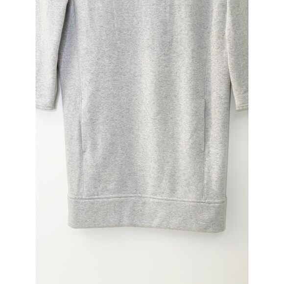 Athleta Cozy Karma Back Zip Fleece Crew Neck Sweatshirt Dress Gray Size XXS - Picture 5 of 11